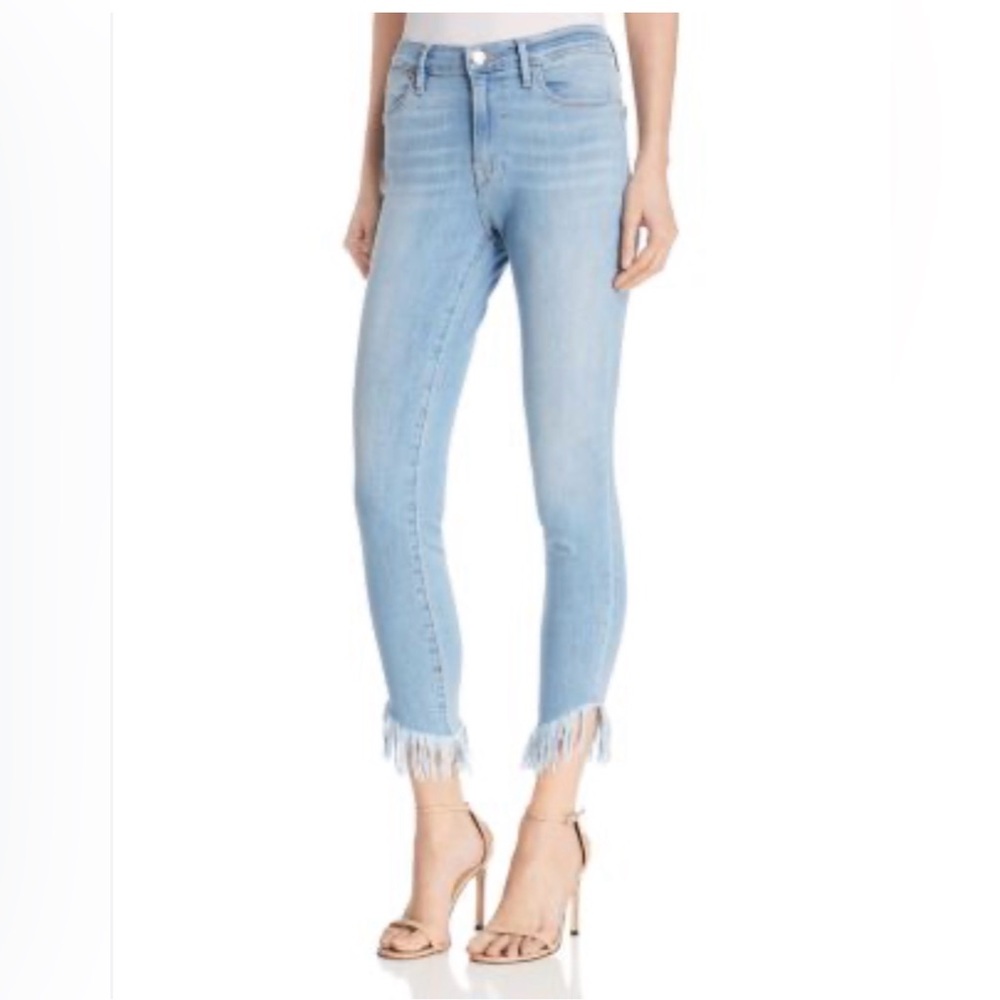 Frame Le High Skinny Shredded Raw-Edge Jeans